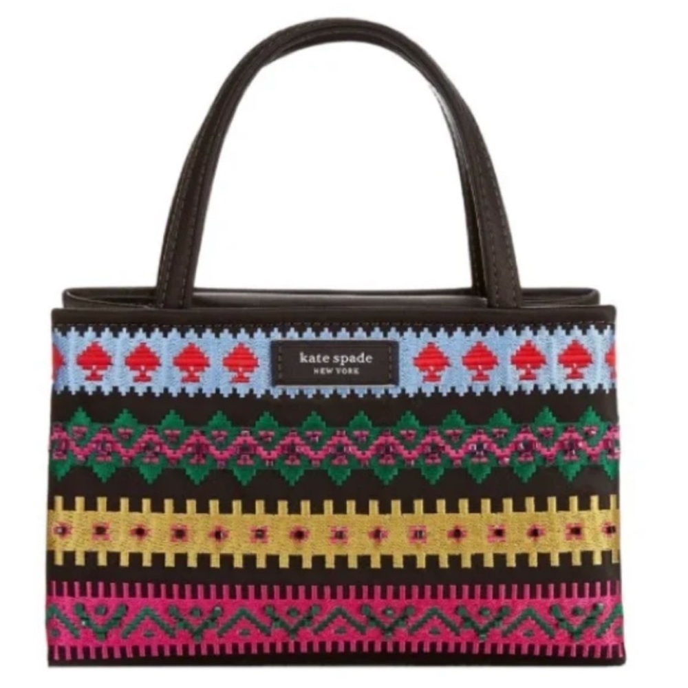 Kate Spade Multicolor Fairisle Carnival mini tote